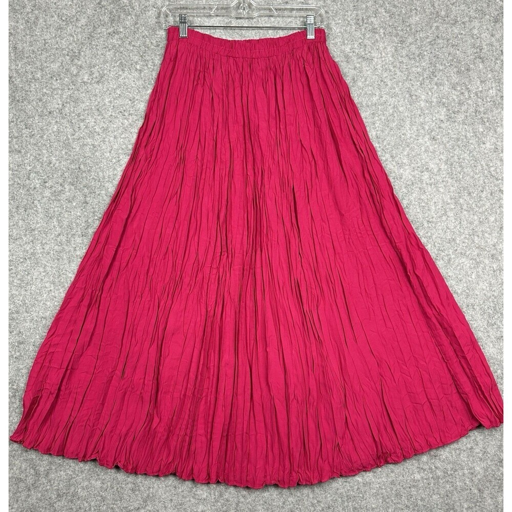Sequel by Sharon Anthony Maxi Broom Skirt Womens L Pink Prairie Western Boho VTG